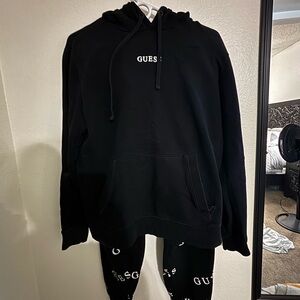 GUESS Woman’s Black Hoodie Sweater